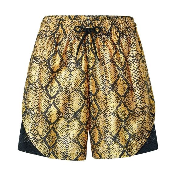 NEW Nike Dri-FIT Rebel Fly Basketball Shorts Large Gold Black Snake Print Womens - Picture 8 of 8